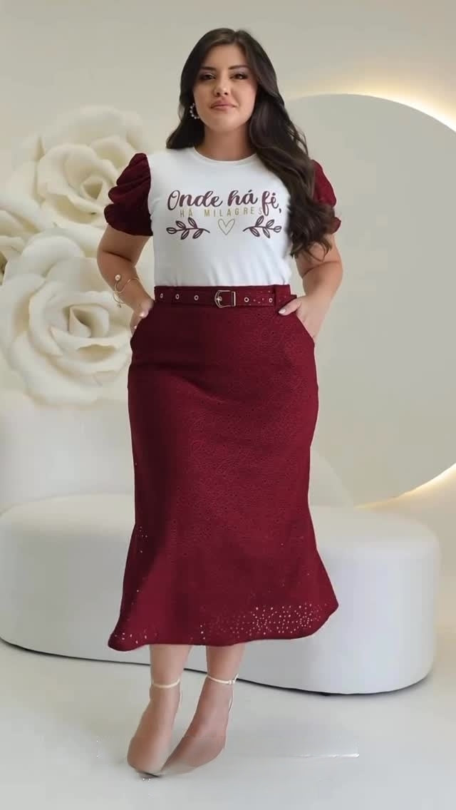 Conjunto Saia Marcia Red