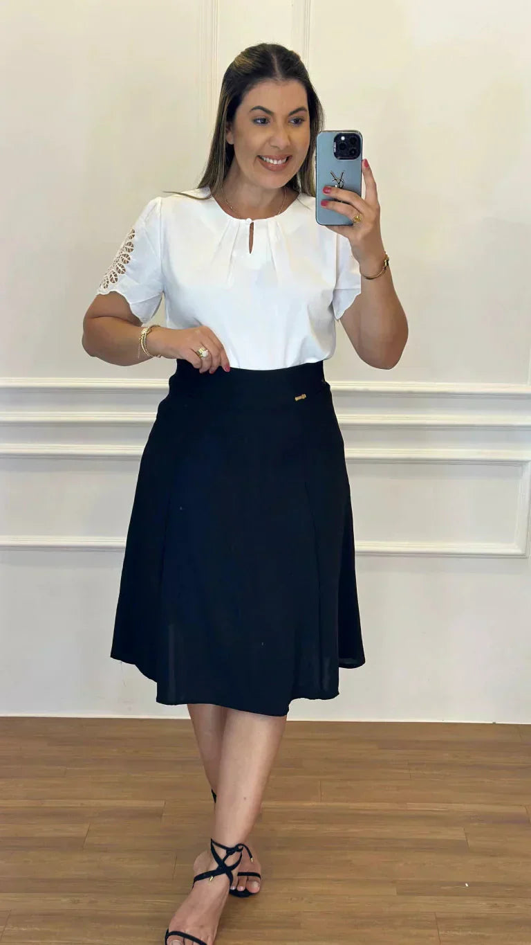 Conjunto Saia Lana Preta