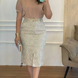 Conjunto Saia Renata Champanhe